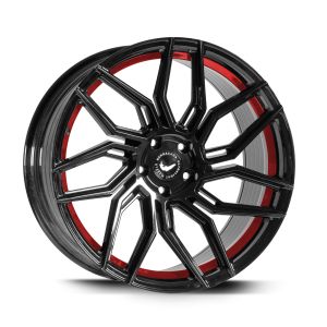 BARRACUDA DRAGOON Higloss-Black undercut Trimline red Wheel 9x19 - 19 inch 5x114,3 bolt circle