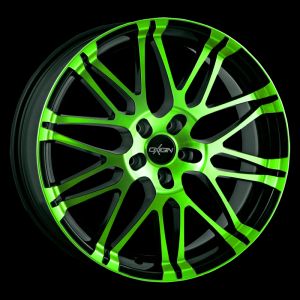 Oxigin 14 Oxrock neon green polish Wheel 8,5x18 - 18 inch 5x114,3 bold circle