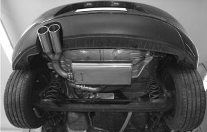 Fox sport exhaust part fits for VW Beetle type 16 - Cabrio final silencer exit left - 2x80 type 16