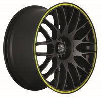BARRACUDA KARIZZMA Mattblack Puresports / Color Trim gelb Wheel 8,5x19 - 19 inch 5x115 bolt circle