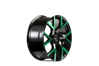BARRACUDA TZUNAMEE EVO Black gloss flashgreen Wheel 8,5x19 - 19 inch 5x114,3 bolt circle