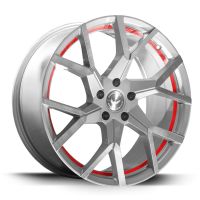 BARRACUDA TZUNAMEE EVO Silver brushed undercut Trimline red Wheel 9x20 - 20 inch 5x112 bolt circle