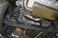 Fox sport exhaust part fits for VW Beetle type 16 - Cabrio & Coupe - rigid rear axle final silencer exit left - 2x90 type 16